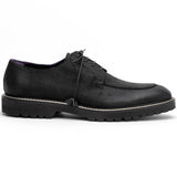 Zelli Campo Sueded Goatskin Lace-up Blucher Shoes in Black