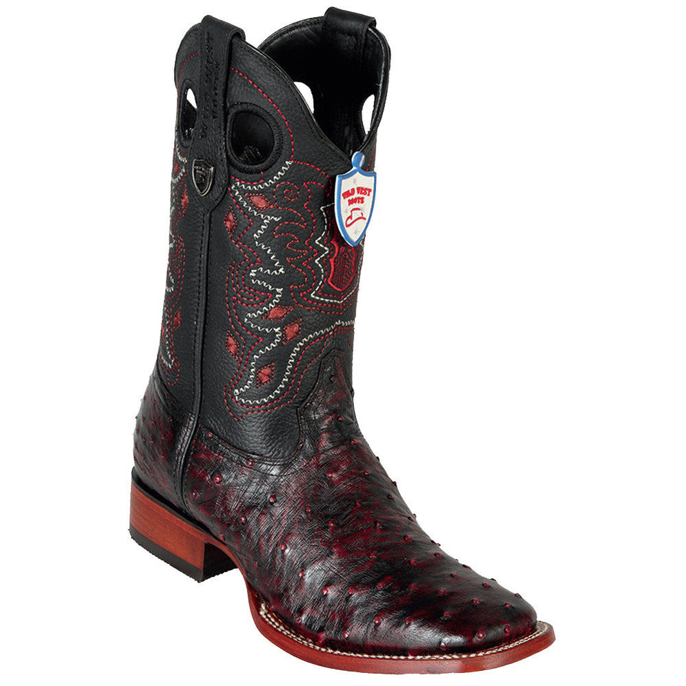 Ostrich Western Boots Black Cherry main image 0