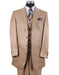 Mens 3 Button Ton on Ton Stripe Fashion Suit in Tan