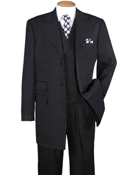 Mens 6 Button Double Breasted Vest Zoot Suit in Black - Men's Tuxedo USA