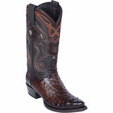 Faded Brown Ostrich Western Boots Snip Toe