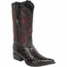 Ostrich Pointy Cowboy Boots Black Cherry