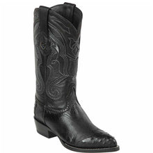 Smooth Ostrich Black Wingtip Cowboy Boots