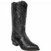 Smooth Ostrich Black Wingtip Cowboy Boots