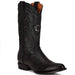Cuadra Round Toe Deer Cowboy Boot in Black