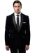 Mens Black Blazer - Men's One Button Velvet Shawl Collar Tuxedo Jacket in Black