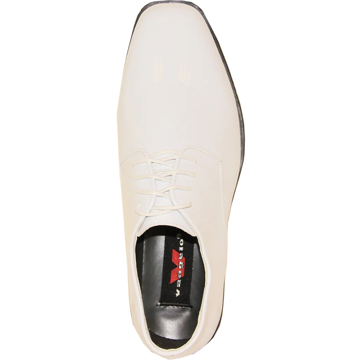 Bravo Mens Classic Plain Square Toe Shiny Patent Tuxedo Dress Shoe in White