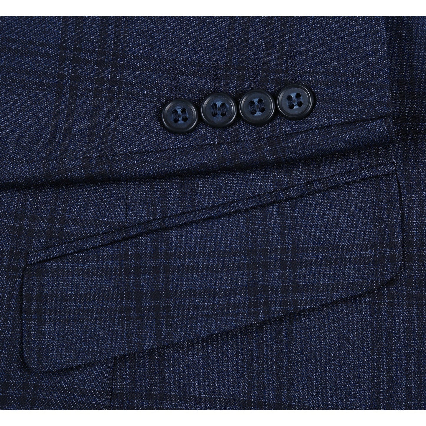 293-21 Men's Slim Fit Stretch Checked Suits - Image 6