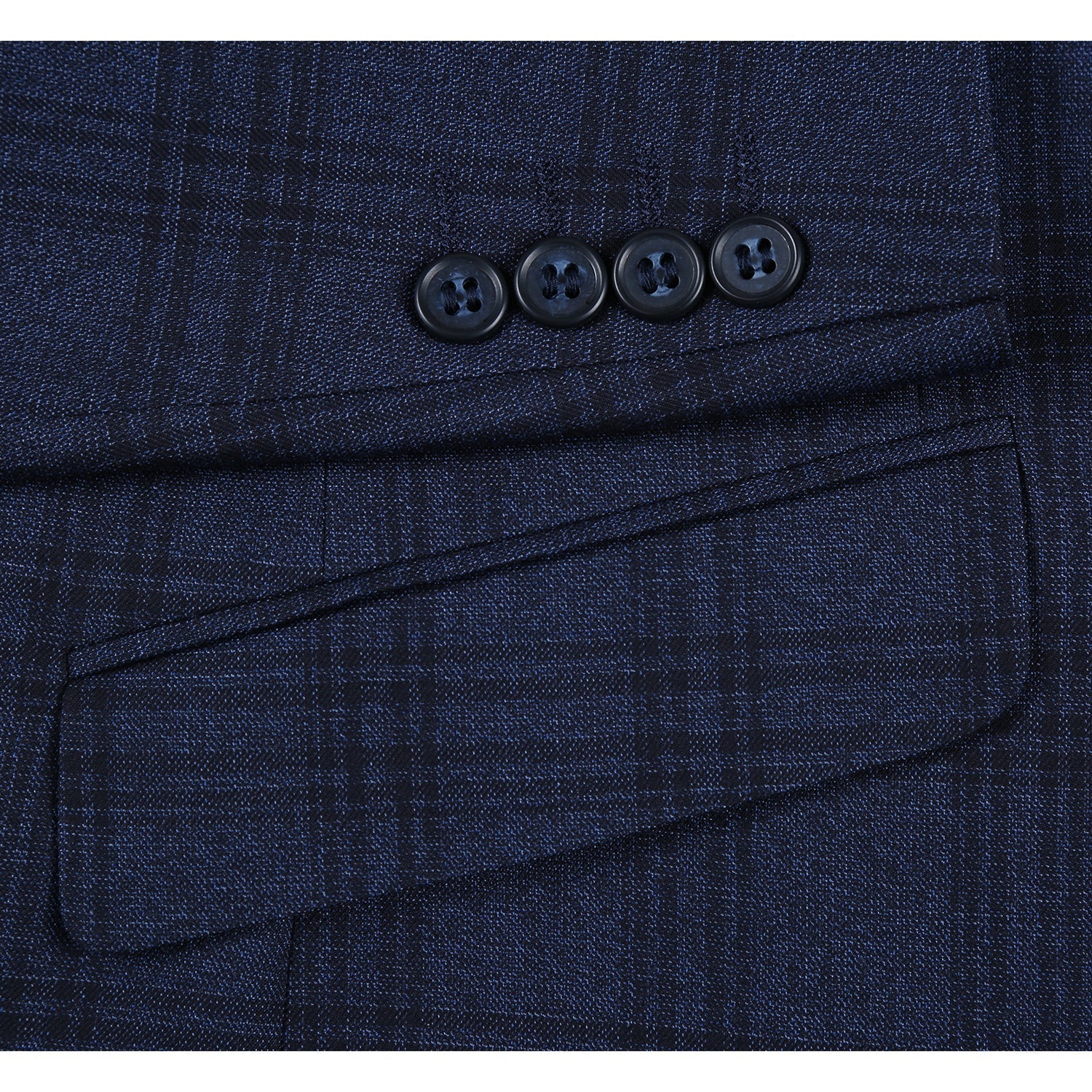 293-21 Men's Slim Fit Stretch Checked Suits - Image 6