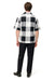 Mens Black and White Checkered Short Sleeve Shirt Set – Casual Two-Piece Summer Outfit