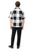 Mens Black and White Checkered Short Sleeve Shirt Set – Casual Two-Piece Summer Outfit With Walking Suit Plus Matching Pants