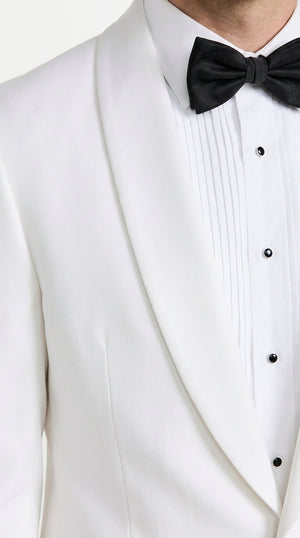 Snow White Dinner Jacket 100% Poly -  Blazer Jacket For Men Online1 Button Shawl Collar
