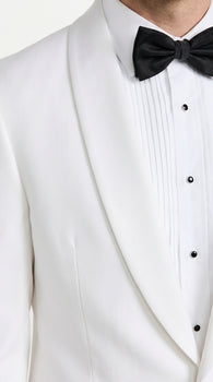 Snow White Dinner Jacket 100% Poly - Cheap Priced Blazer Jacket For Men Online1 Button Shawl Collar