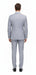 Mens Silver Grey Double-Breasted 3-Piece Suit – Classic Tailored Fit with Peak Lapel and Gold Buttons for Weddings, Church and Formal Events