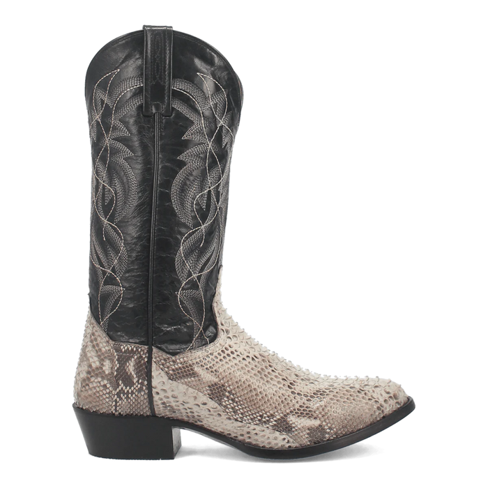Dan Post Men's Manning Python Snakeskin Round Toe Boots - Natural