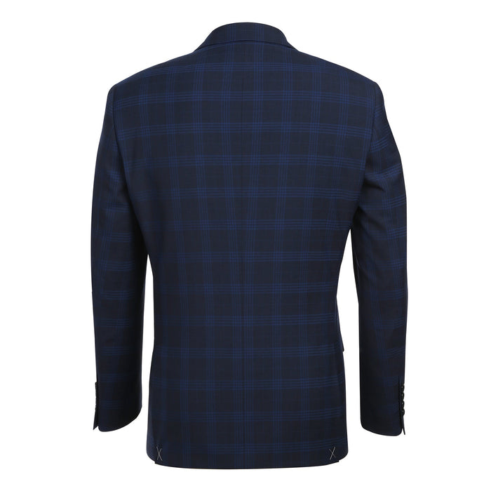 564-3 Men's Slim Fit Wool Blend Stretch Checked Suit - Image 2