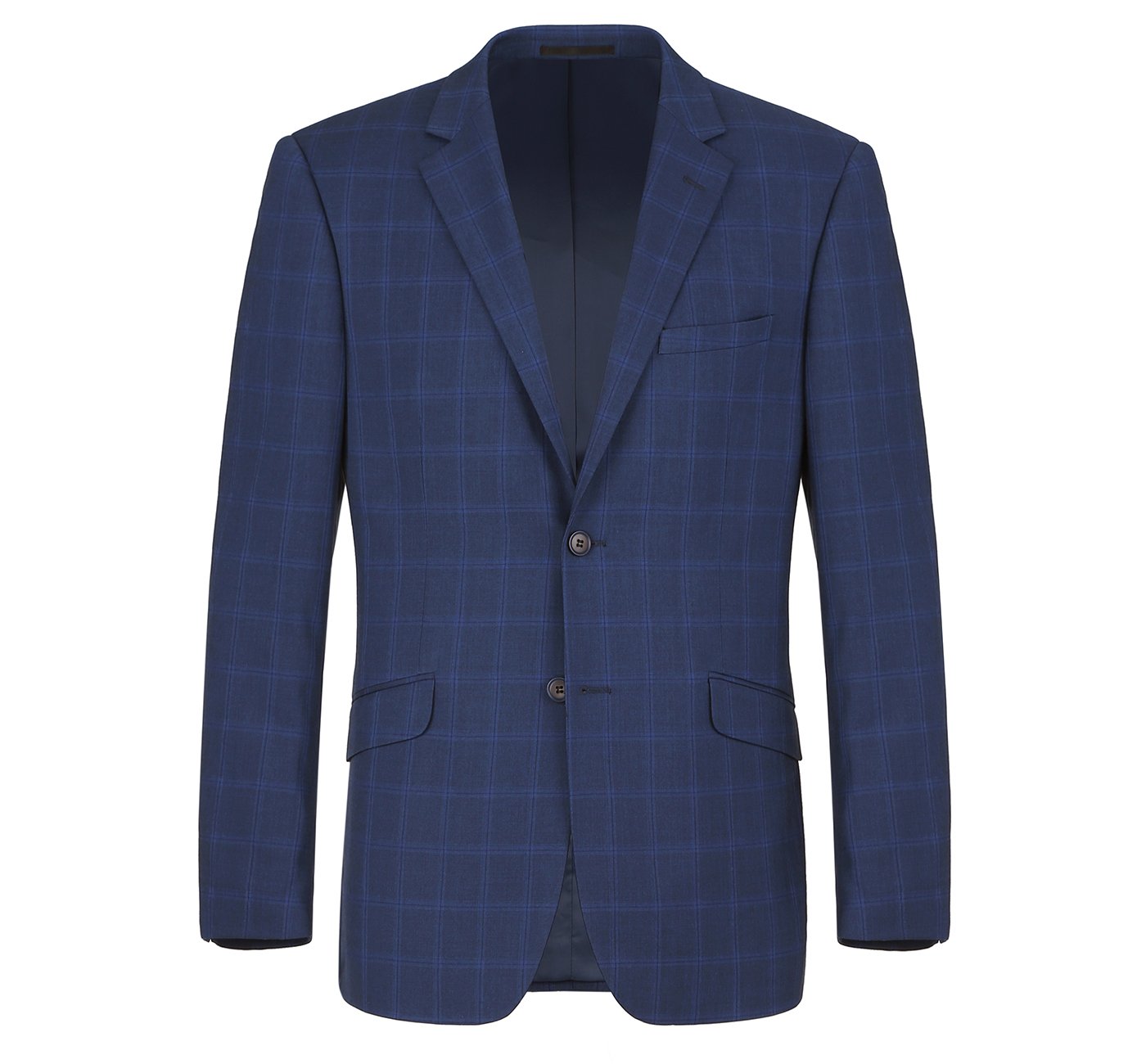 292-6 Men's Slim Fit 2-Piece Single Breasted Check Dress Suit - Image 3