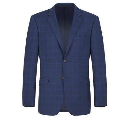 292-6 Men's Slim Fit 2-Piece Single Breasted Check Dress Suit - Image 3