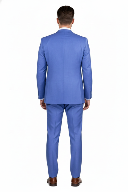 Men’s Light Blue Double-Breasted 3-Piece Suit Set – Tailored Fit Formal Business Suit in Steel Blue Sky Blue Color Modern Fit