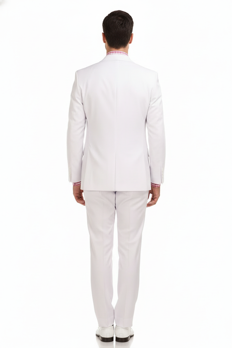 Men’s White Double-Breasted 3-Piece Suit Set – Premium Tailored Fit Formal Wedding and Evening Suit