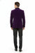 Men’s Purple Velvet Blazer – Luxury Slim Fit Formal Jacket with Black Satin Trim Tuxedo Dinner Jacket