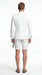 Men’s Cotton Fabric White 2 Piece Summer Suit with Shorts, Casual Beach Wedding and Resort Formal Outfit