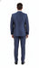 Men’s Navy Blue Shiny Finish 3-Piece Suit Set – Premium Tailored Fit Formal Wedding and Party Sateen Slim Fitted Suit