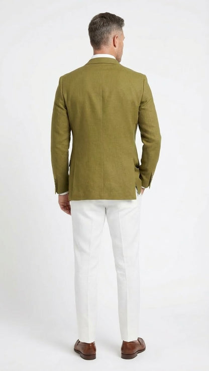 Men’s Olive Green Blazer Sport Coat –Fabric Summer in pistachio sage green