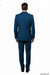 Men’s Teal Blue Tuxedo – 3-Piece Formal Suit with Satin Shawl Lapel, Vest, and Pants in Saphire Cobalt Blue Color