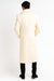 Men’s Ivory Full-Length Overcoat with Luxurious Faux Fur Shawl Collar – Winter Dress Coat