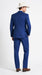 Men’s Blue Western Tuxedo Suit, 3 Piece Cowboy Formal Wedding Prom Suit with Satin Trim
