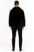 Men’s Black Faux Fur Jacket – Luxury Winter Zip-Up Coat with Soft Plush Finish