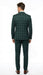 Men's Dark Green Plaid 3 Piece Suit – Checkered Suit Set for Wedding, Windowpane Tartan Fabric - Ultra Slim Fit
