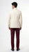 Men’s Cream Ivory and Burgundy 3 Piece Tuxedo Suit, Vested Formal Wedding Prom Dinner Suit in Cream Off White Color