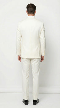 Men’s ivory Cream Double Breasted Suit – Classic Formal Tuxedo Style Suit for Weddings off White Color
