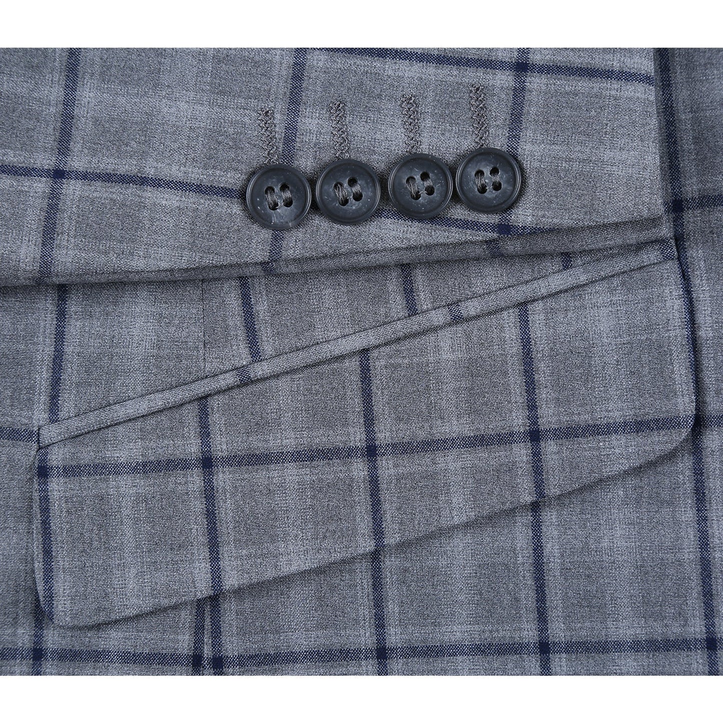 293-20 Men's Slim Fit Stretch Checked Suits - Image 6