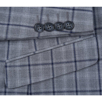 293-20 Men's Slim Fit Stretch Checked Suits - Image 6