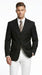 Men’s Black Three Button Blazer – Classic Formal Suit Jacket for Business, Office, Sport Coat