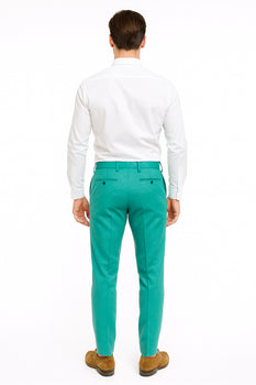 Men’s Aqua Dress Pants – Slim Fit Stylish Formal Trousers for Parties and Casual Wear in Turqoise Color