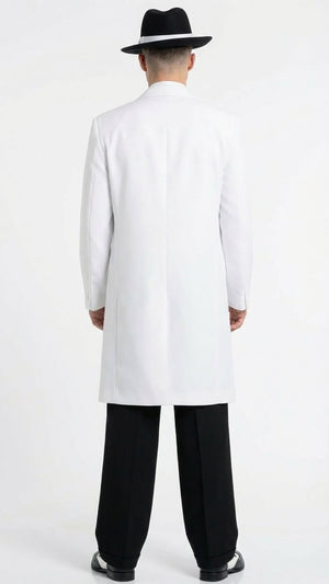 Men’s White Zoot Suit Gangster Style Outfit –  White Jacket + Vest + Pants + Shirt & Tie  Combo Package