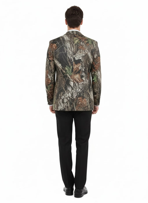 Mens Camo Sport Jacket - Camouflage Blazer - Camo Sport Coat in Green and Brown Color