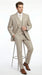 Men’s Tan Pinstripe Three Piece Suit – Classic Fit Pleated Pants  Tan Sand Beige Wedding, Church Shadow Ton on Tone  Business Suit for Men