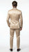Mens Shiny Champagne Gold Two Piece Suit – Luxury Formal Satin Finish Suit for Wedding, Party and Evening Wear