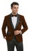 Men’s Brown Camel Bronze Velvet Tuxedo Jacket, Shawl Lapel Wedding Prom Dinner Blazer - Blazer Sportcoat