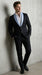 Men’s Black Suit with Light Blue Lapel – Modern Formal Tuxedo Style Suit for Wedding, Prom, Party and Sky Powder Blue Color