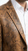 Men’s Brown Snakeskin Pattern Blazer – Stylish Exotic Print Formal Blazer Jacket for Party, Exotic Crocodile Alligator Print
