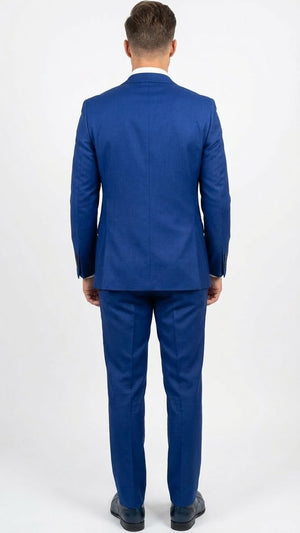 Men’s Royal Blue 3 Piece Suit Set with Vest – Formal Wedding and Party Wear Suit - Saphire Cobalt blue