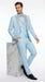 Men’s Light Blue Suit with Silver Glitter Lapel – Light Blue Formal Tuxedo Suit for Prom, Wedding and Special Occasion Wear in Sky Baby Blue