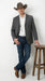 Mens Charcoal Grey Three Buttons Western Blazer – Classic Fit Cowboy Style Three Button Formal Dress Jacket