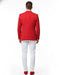 Mens Red Blazer and White Pants Set – Stylish Casual Dress Outfit For New Year Holiday and Christmas Suit